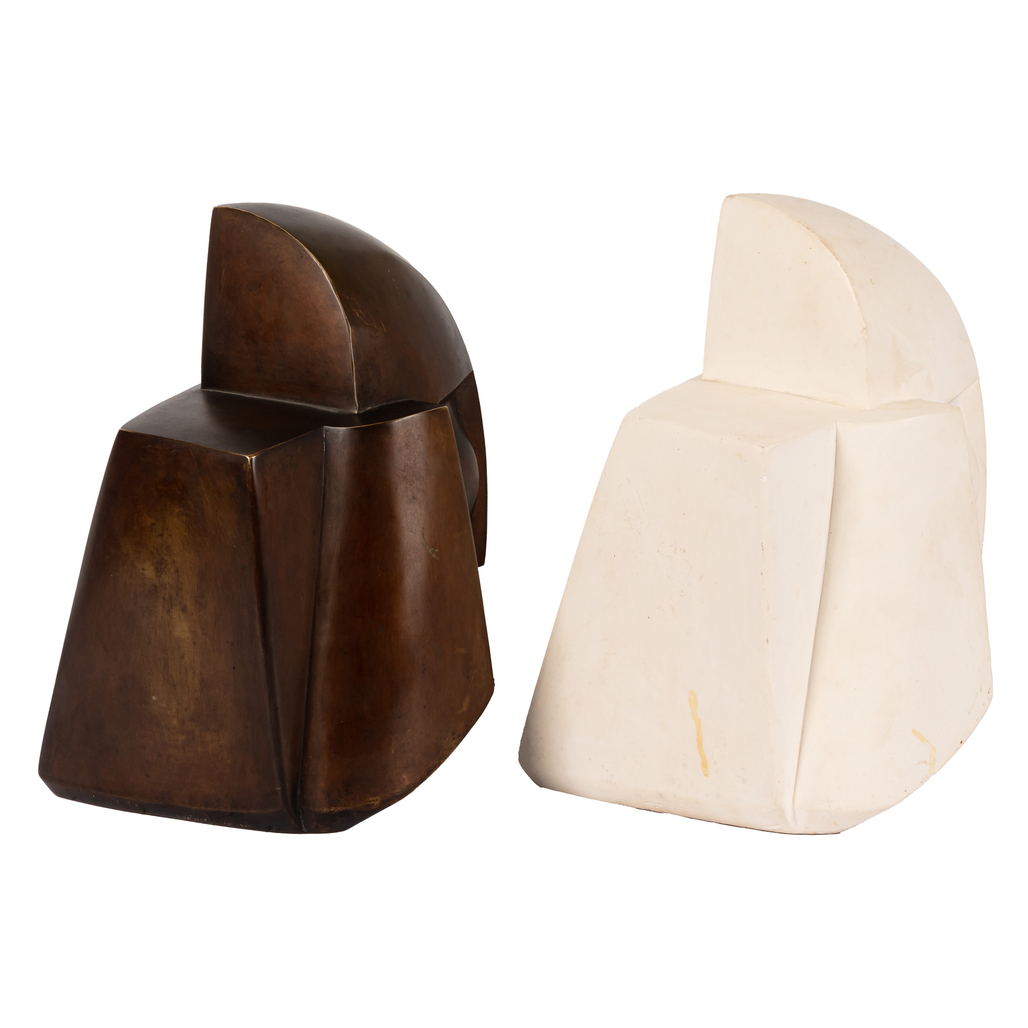 Artwork by Joseph Csaky, Tête Cubiste, Made of Bronze