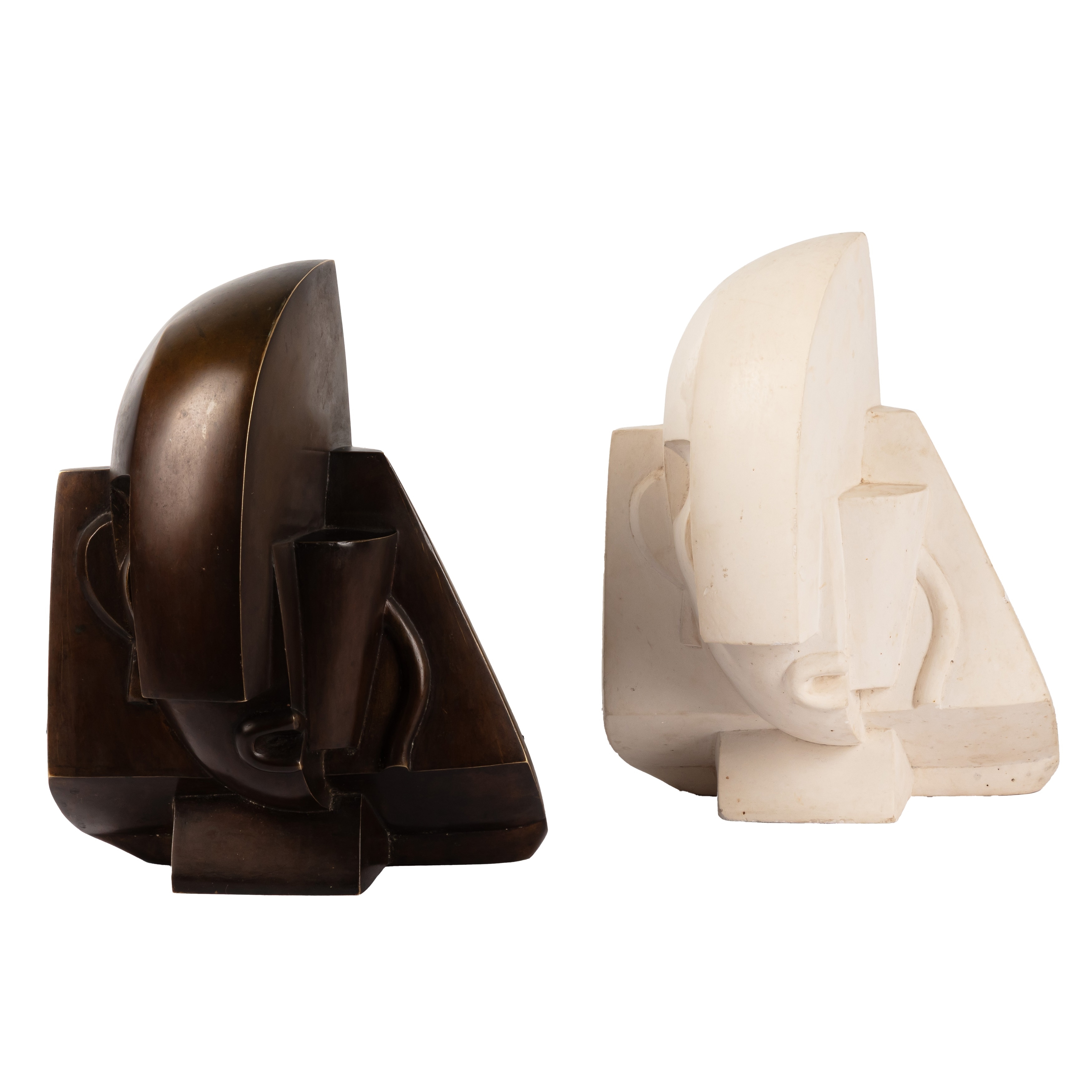 Artwork by Joseph Csaky, Tête Cubiste, Made of Bronze