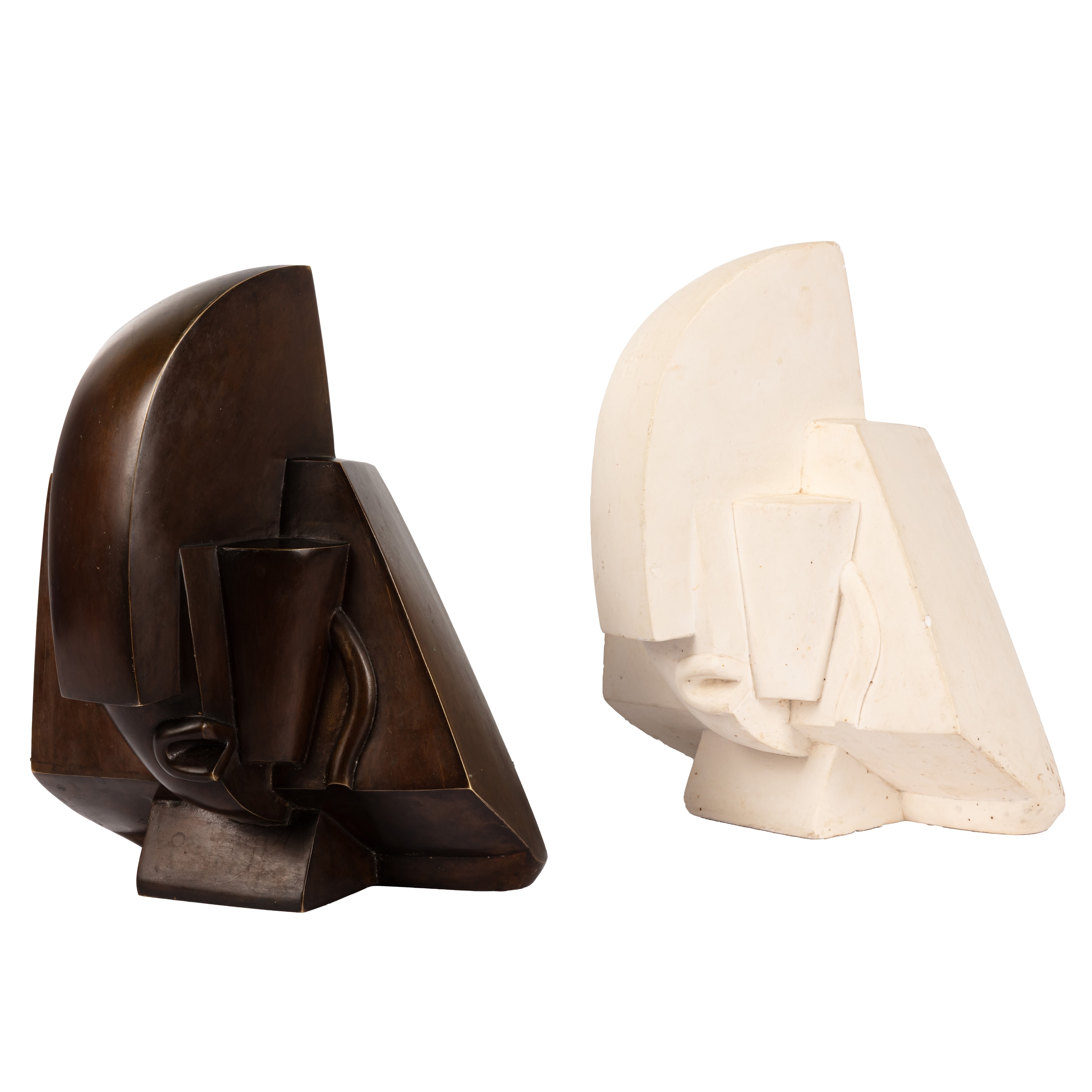 Artwork by Joseph Csaky, Tête Cubiste, Made of Bronze