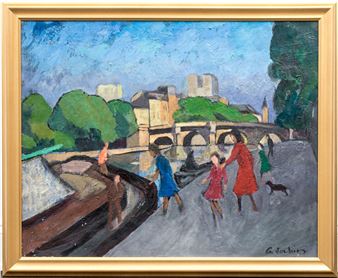 Ladies Boarding A Canal Boat - Georges Joubin