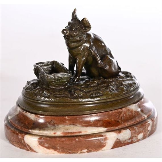 Pig scratching at his trough - Rosa Bonheur