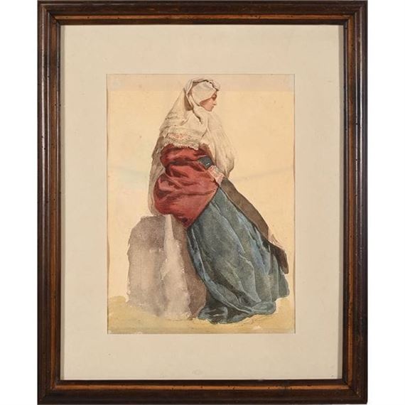 Portrait of a seated woman - Antonio Bignoli