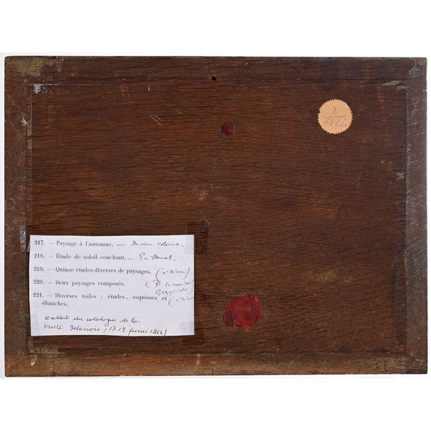 Artwork by Eugène Delacroix, Etude de paysage, Made of oil on oak panel