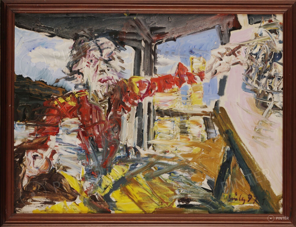 Artwork by Lajos Sváby, Self-Portrait, Made of oil, canvas