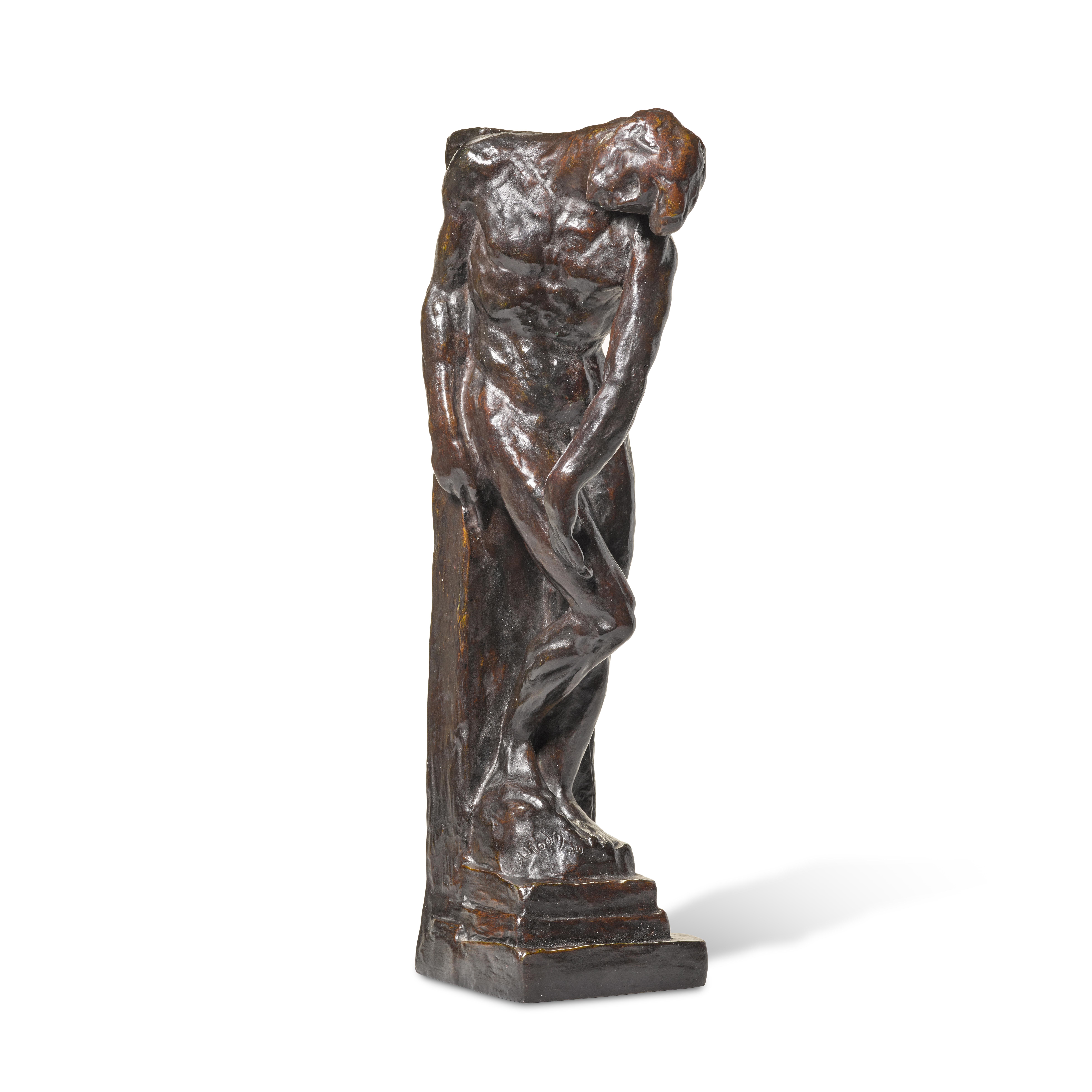 Artwork by Auguste Rodin, Étude pour Adam au pilier, Made of bronze