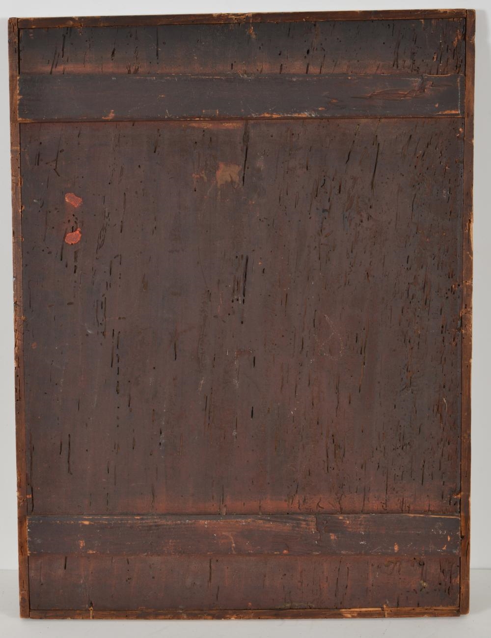 Artwork by Italian School, 17th Century, Madonna with Jesus holding a finch and St. John with the cross in landscape, Made of Oil On Wooden Panel