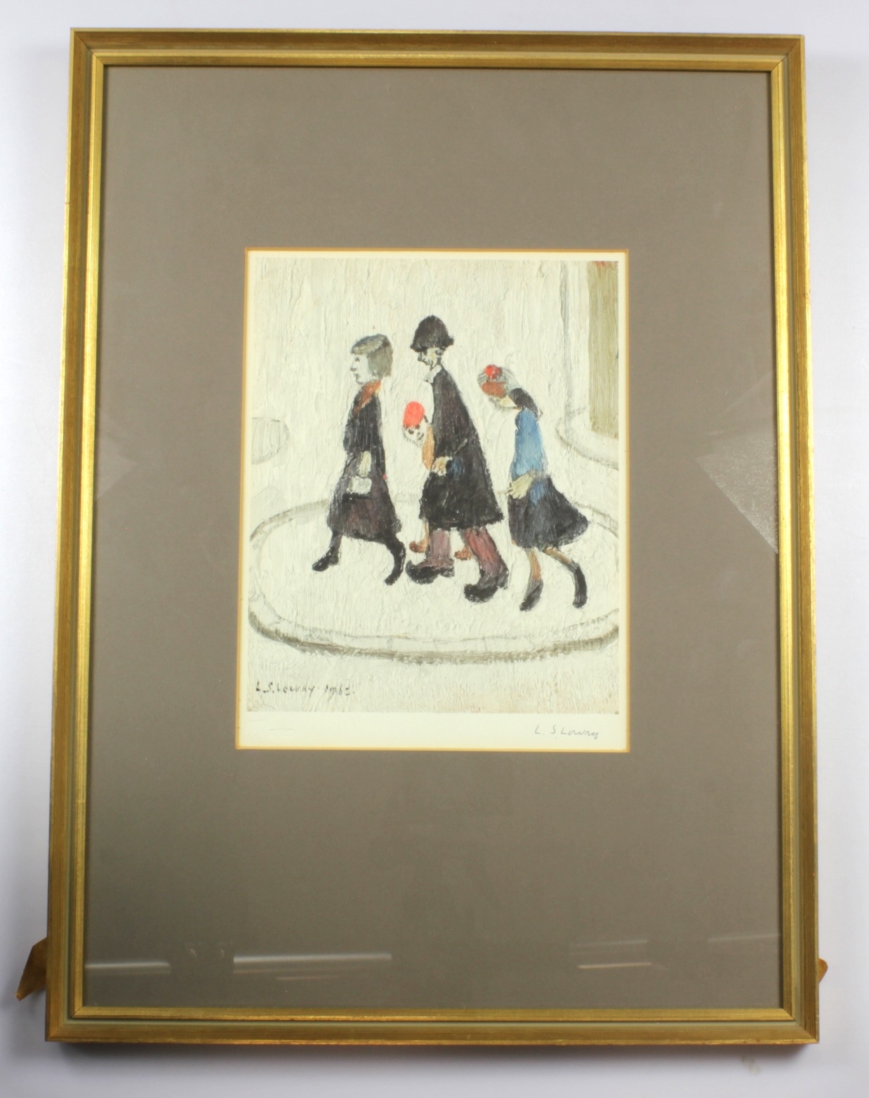 Artwork by Laurence Stephen Lowry, The Family, Made of Colour Lithograph
