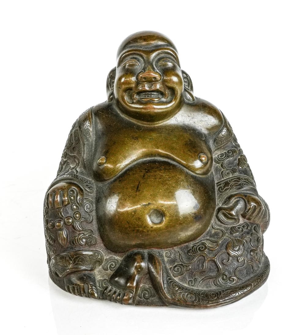 Artwork by Chinese School, Chinese Bronze of a Laughing Buddha, Made of Bronze