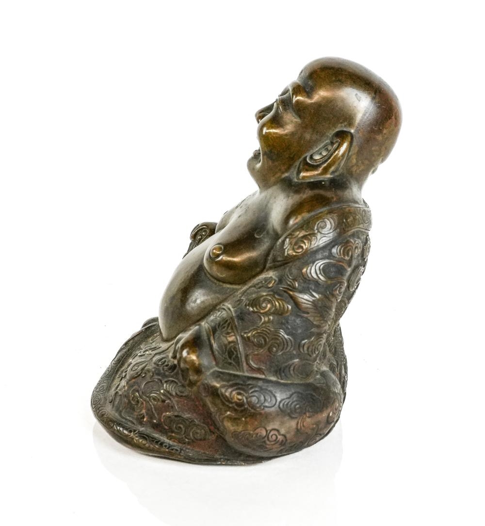Artwork by Chinese School, Chinese Bronze of a Laughing Buddha, Made of Bronze