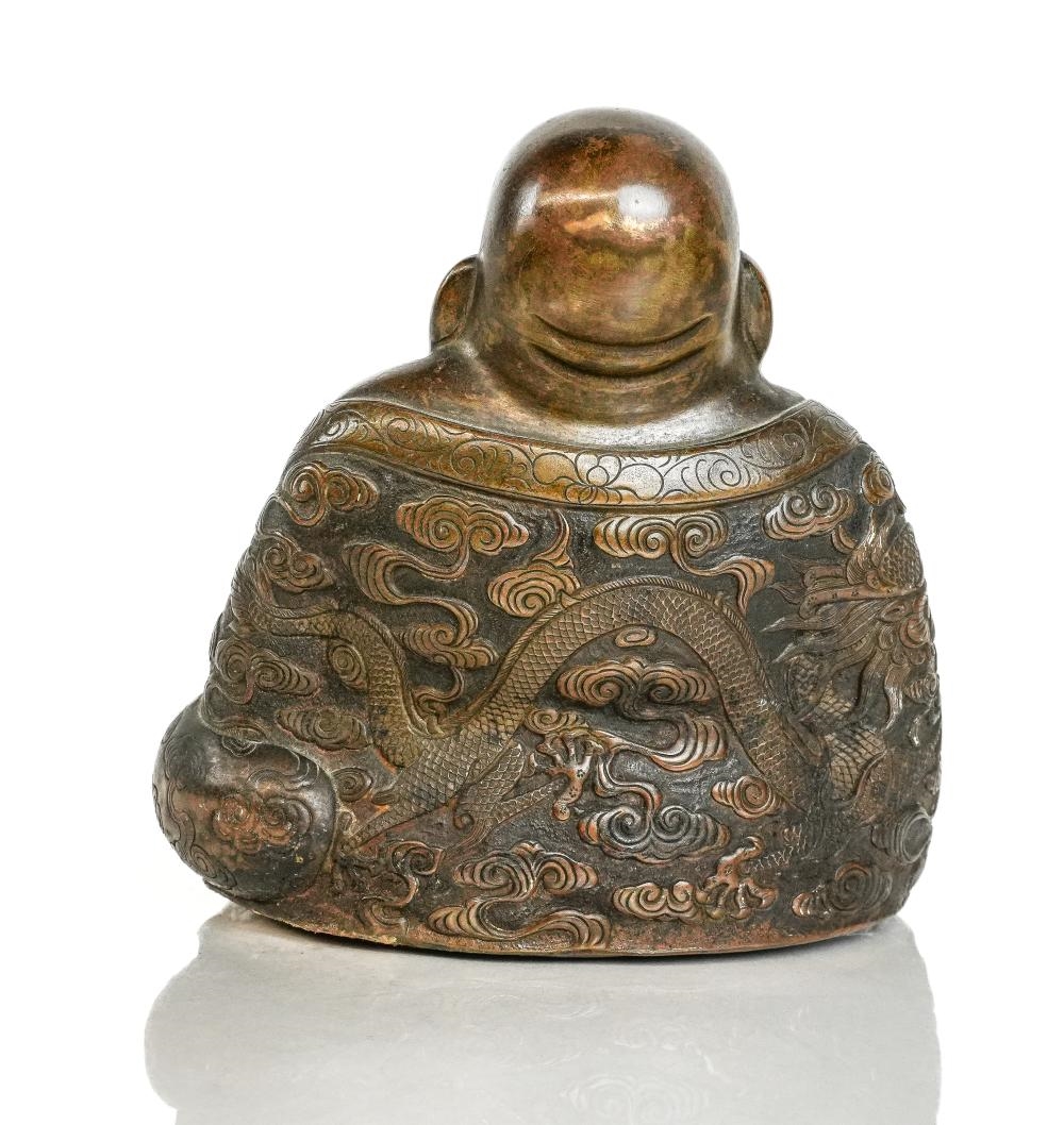 Artwork by Chinese School, Chinese Bronze of a Laughing Buddha, Made of Bronze