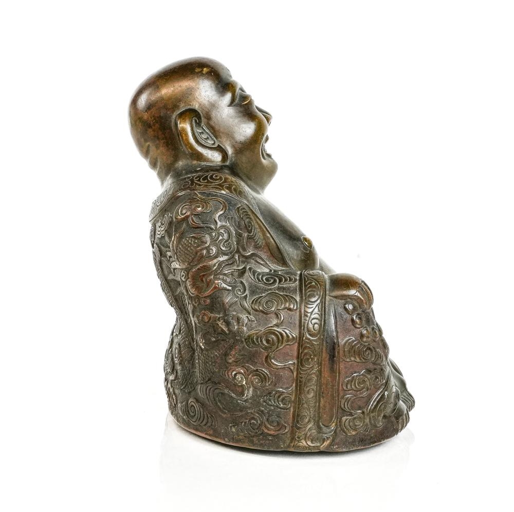 Artwork by Chinese School, Chinese Bronze of a Laughing Buddha, Made of Bronze