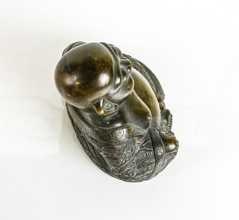 Artwork by Chinese School, Chinese Bronze of a Laughing Buddha, Made of Bronze