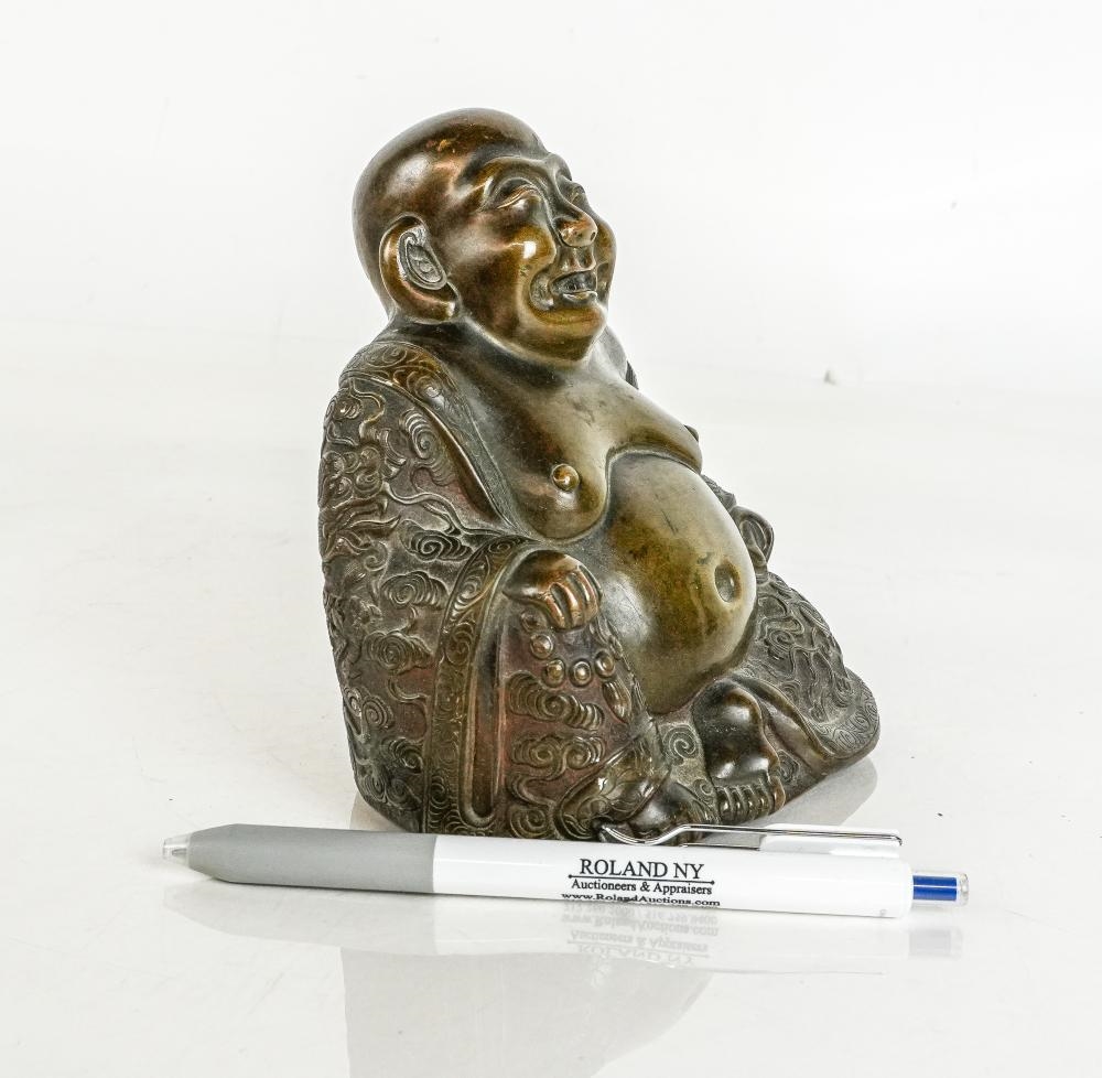Artwork by Chinese School, Chinese Bronze of a Laughing Buddha, Made of Bronze