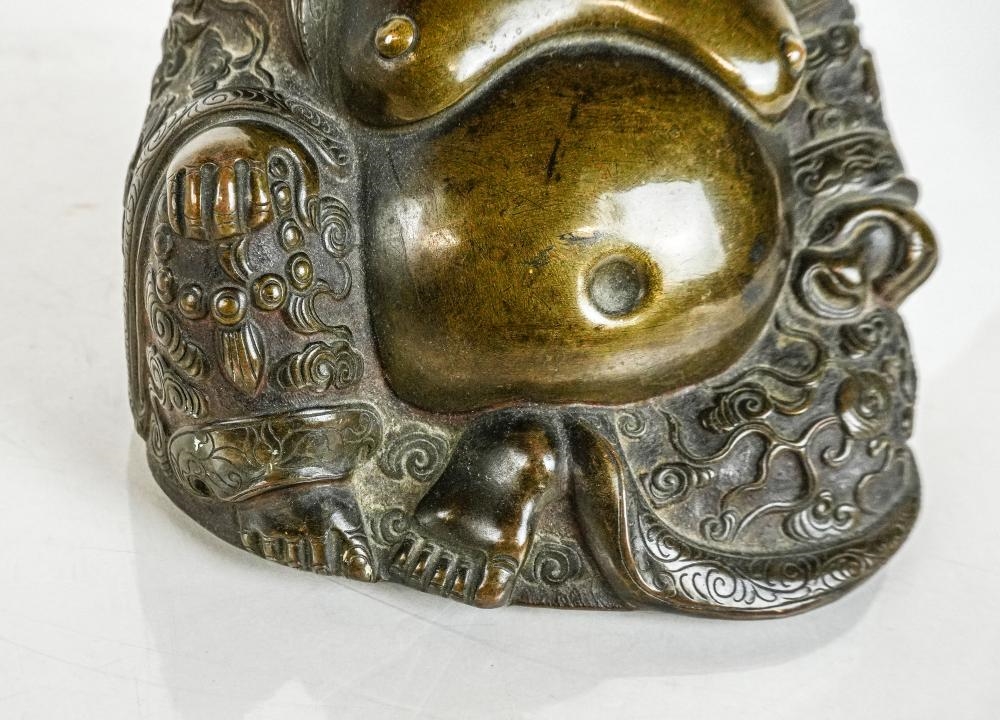Artwork by Chinese School, Chinese Bronze of a Laughing Buddha, Made of Bronze