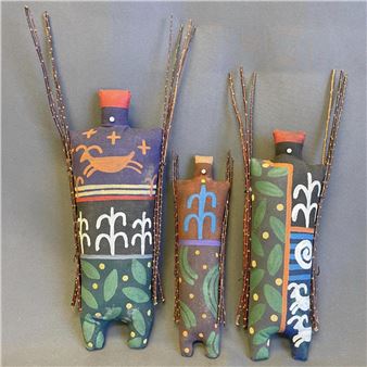 3 canvas spirit dolls - Peter Ray James