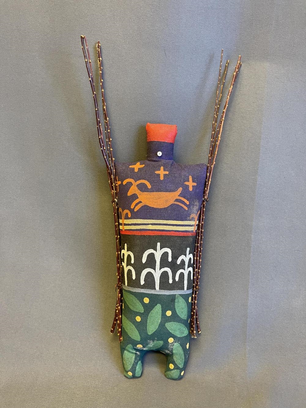 Artwork by Peter Ray James, Beverly Henderson, 3 canvas spirit dolls, Made of Canvas