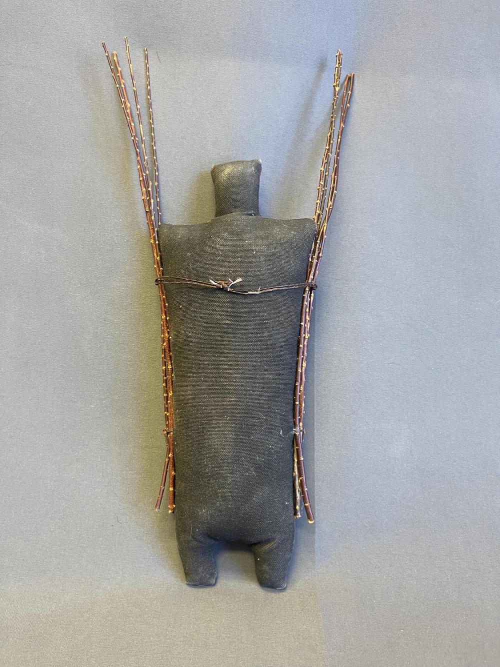 Artwork by Peter Ray James, Beverly Henderson, 3 canvas spirit dolls, Made of Canvas