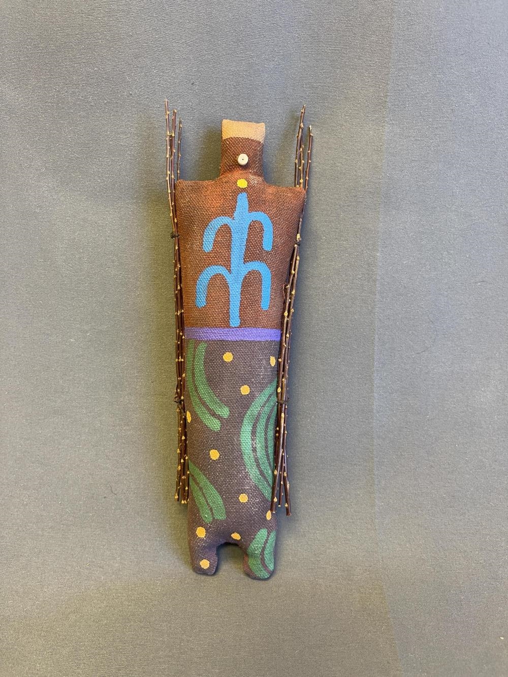 Artwork by Peter Ray James, Beverly Henderson, 3 canvas spirit dolls, Made of Canvas