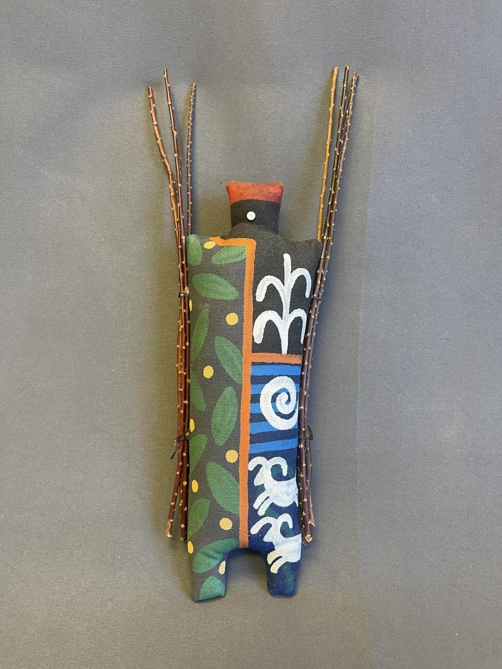 Artwork by Peter Ray James, Beverly Henderson, 3 canvas spirit dolls, Made of Canvas