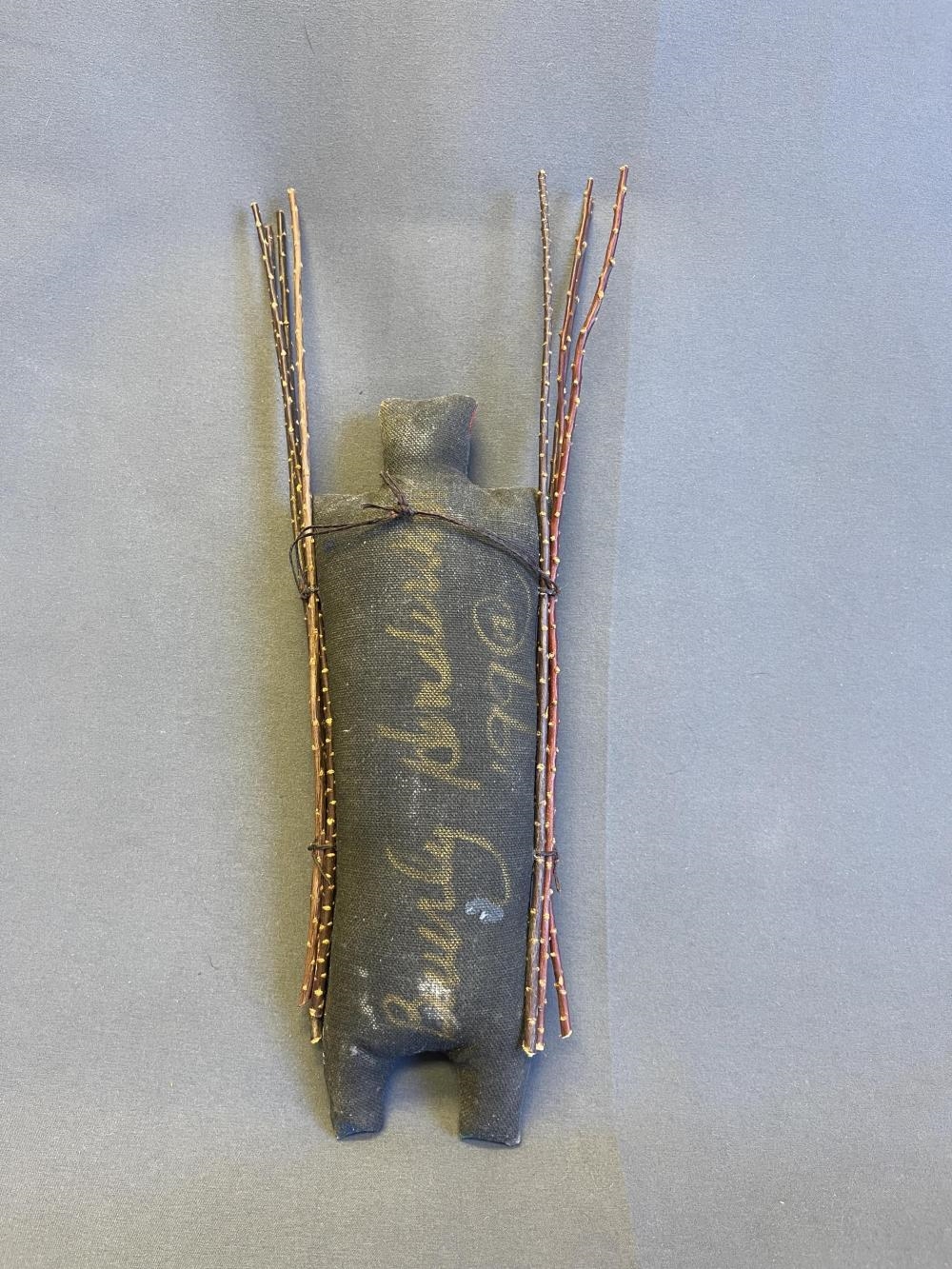 Artwork by Peter Ray James, Beverly Henderson, 3 canvas spirit dolls, Made of Canvas