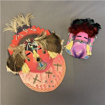 Group of 2 Peter Ray James Clay Spirit Masks - Peter Ray James