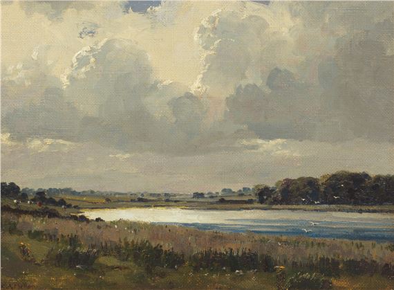 Approaching Storm, Easton Broad Southwold by Campbell A. Mellon