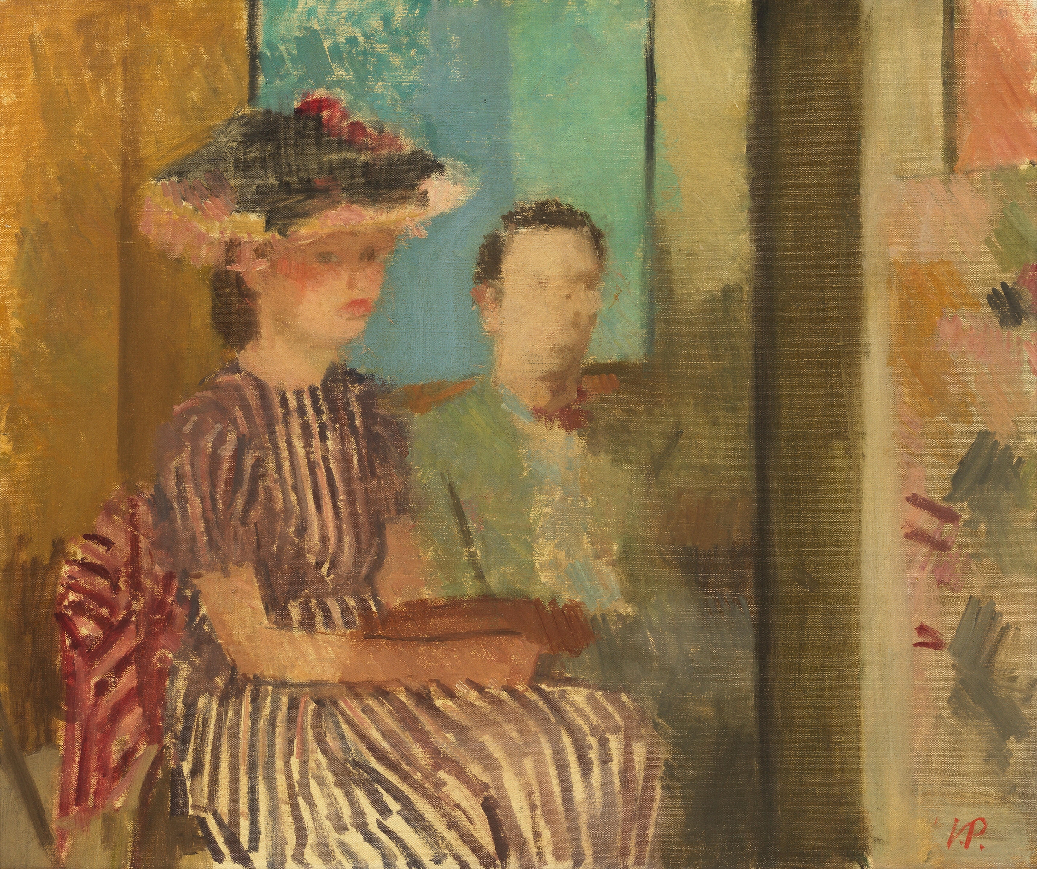 Artwork by Victor Pasmore, The Painting Lesson 50.8 x 61 cm. (20 x 24 in, Made of oil on canvas