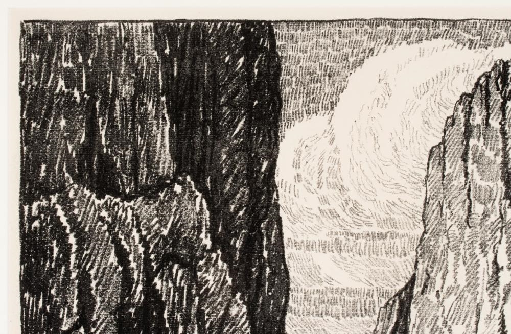 Artwork by Birger Sandzén, Sentinel Rock, Made of Lithograph