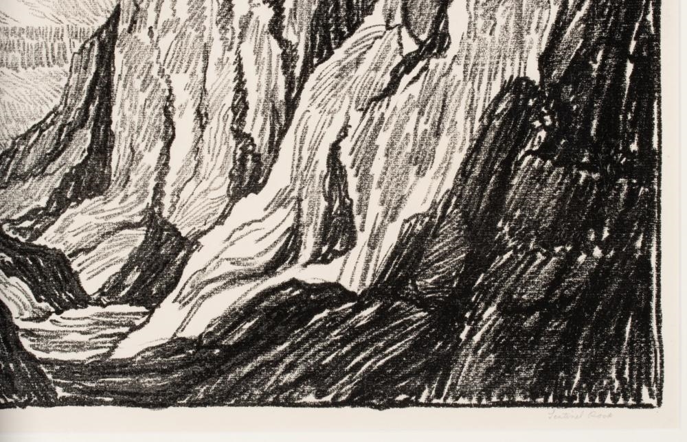 Artwork by Birger Sandzén, Sentinel Rock, Made of Lithograph