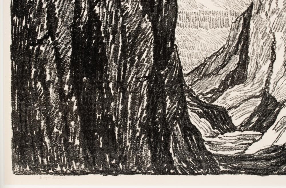 Artwork by Birger Sandzén, Sentinel Rock, Made of Lithograph