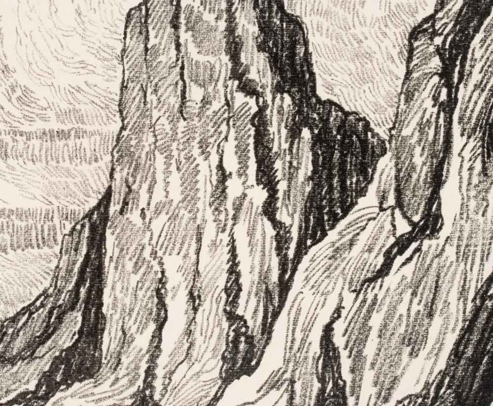 Artwork by Birger Sandzén, Sentinel Rock, Made of Lithograph