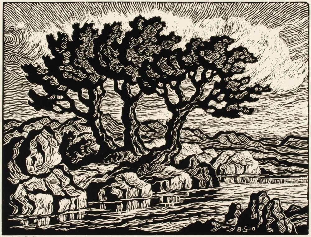 Artwork by Birger Sandzén, In the Foothills, Made of Linocut