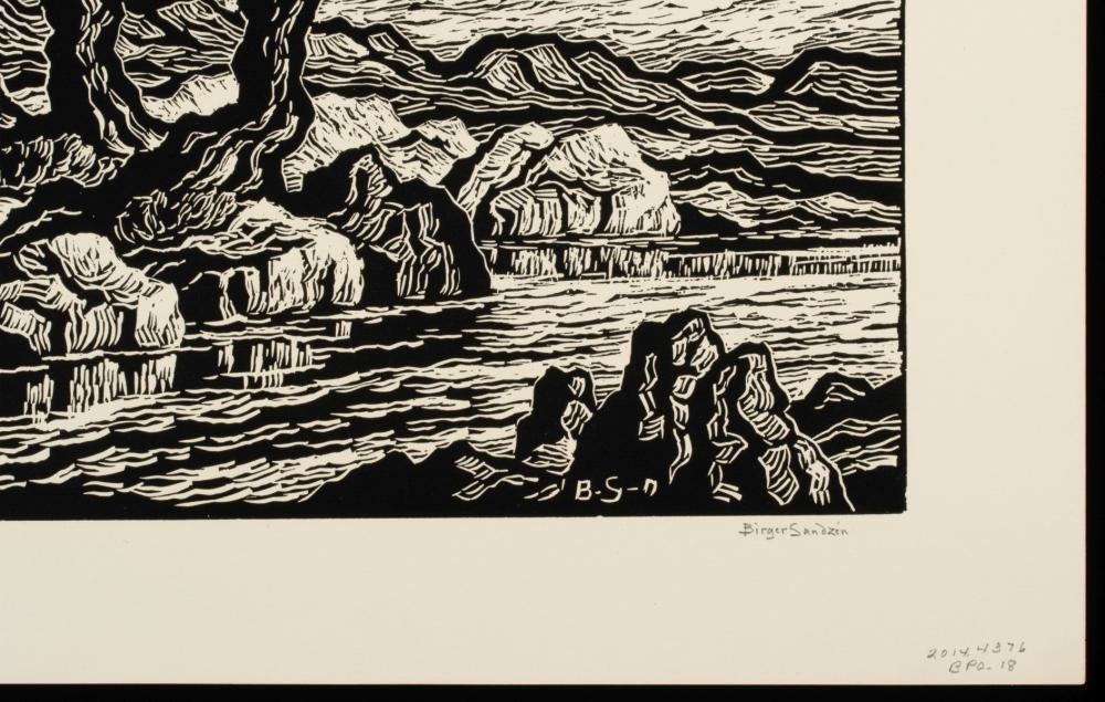 Artwork by Birger Sandzén, In the Foothills, Made of Linocut