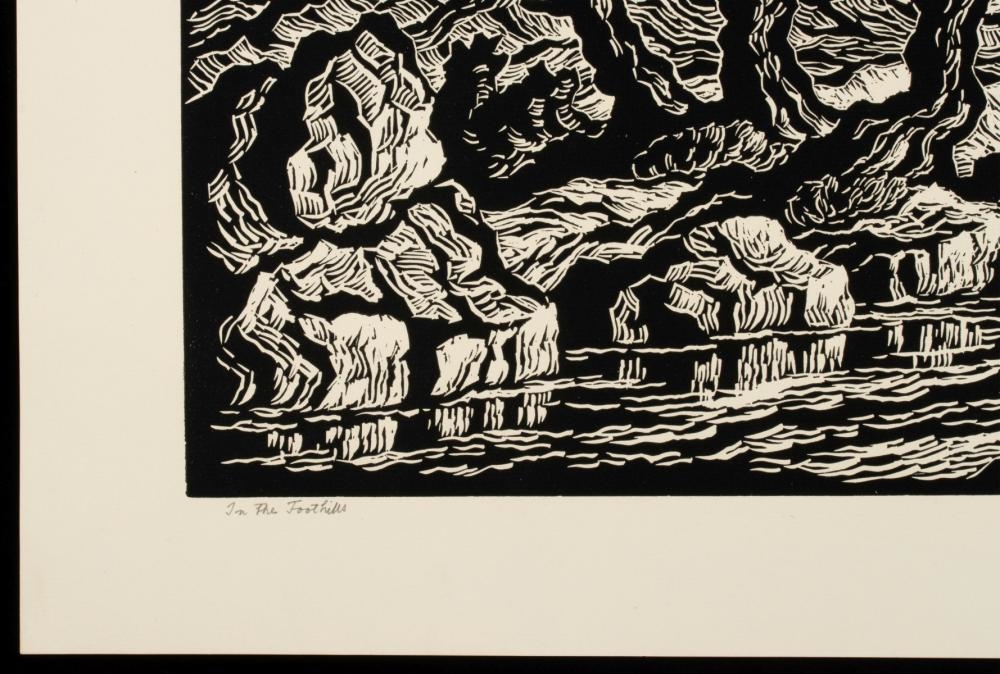 Artwork by Birger Sandzén, In the Foothills, Made of Linocut
