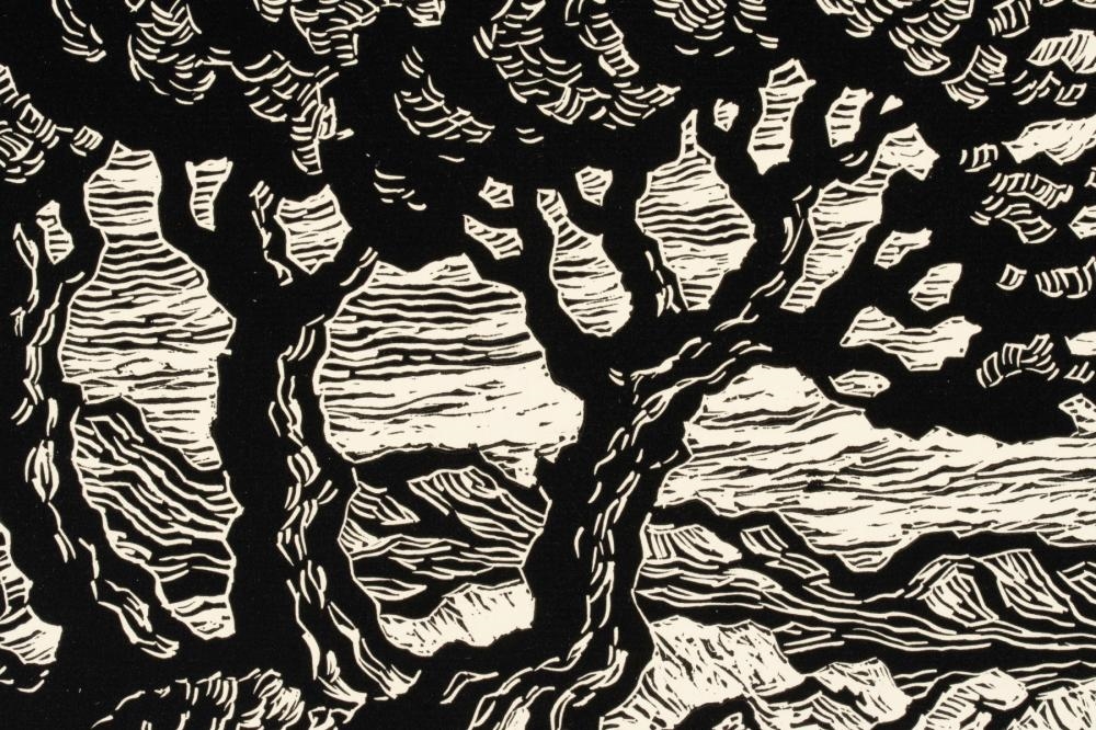 Artwork by Birger Sandzén, In the Foothills, Made of Linocut