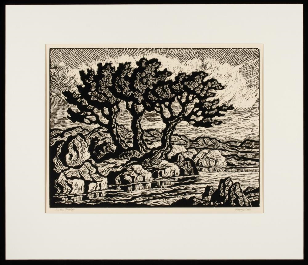 Artwork by Birger Sandzén, In the Foothills, Made of Linocut