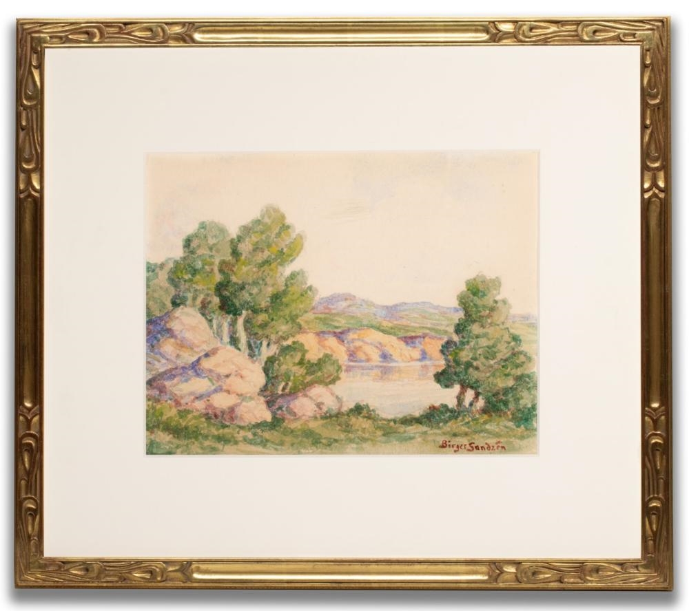 Artwork by Birger Sandzén, Glimpse of Smoky River, Made of Watercolor