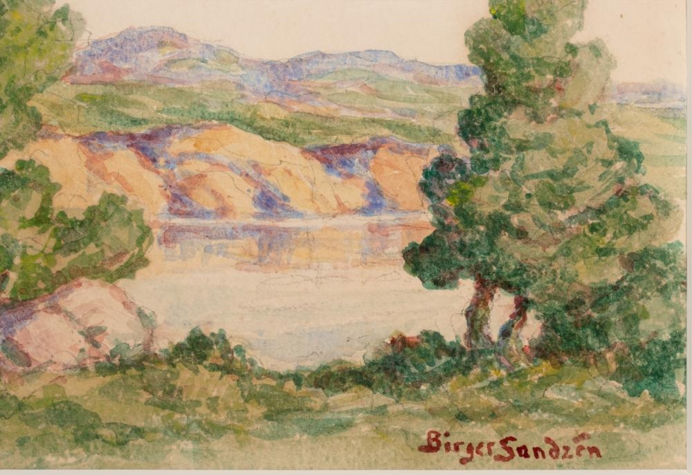 Artwork by Birger Sandzén, Glimpse of Smoky River, Made of Watercolor