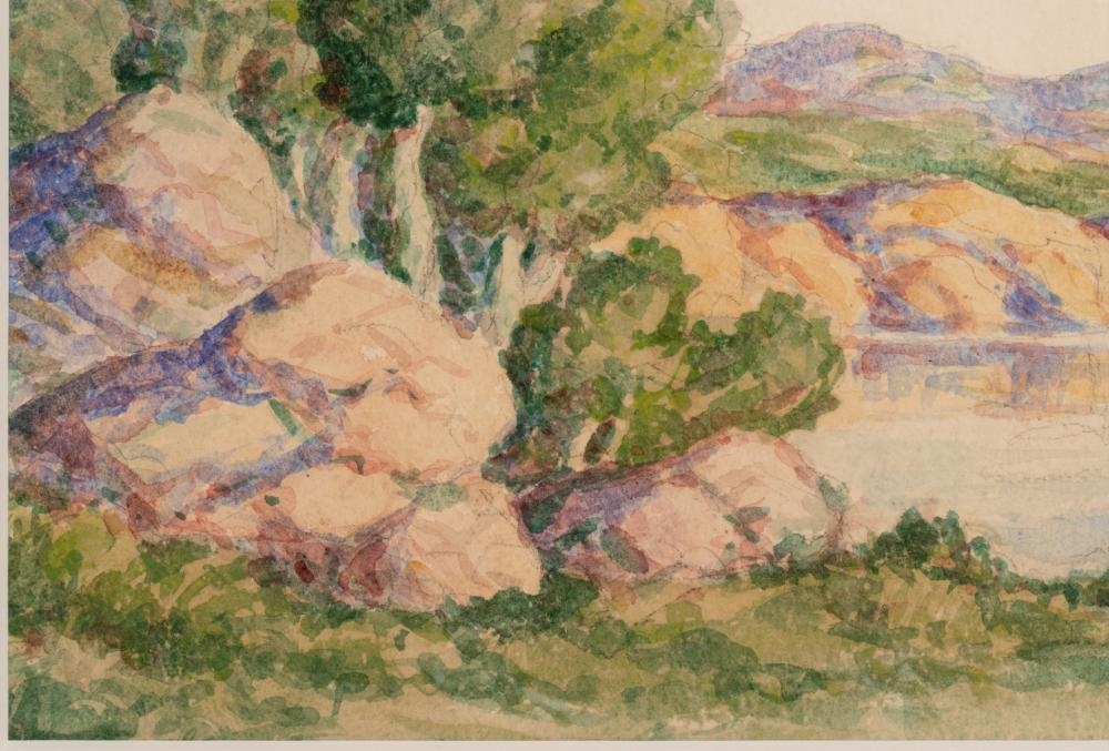 Artwork by Birger Sandzén, Glimpse of Smoky River, Made of Watercolor