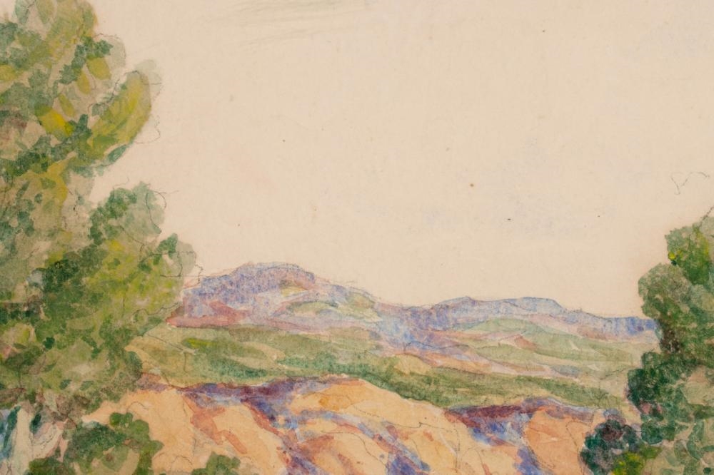 Artwork by Birger Sandzén, Glimpse of Smoky River, Made of Watercolor