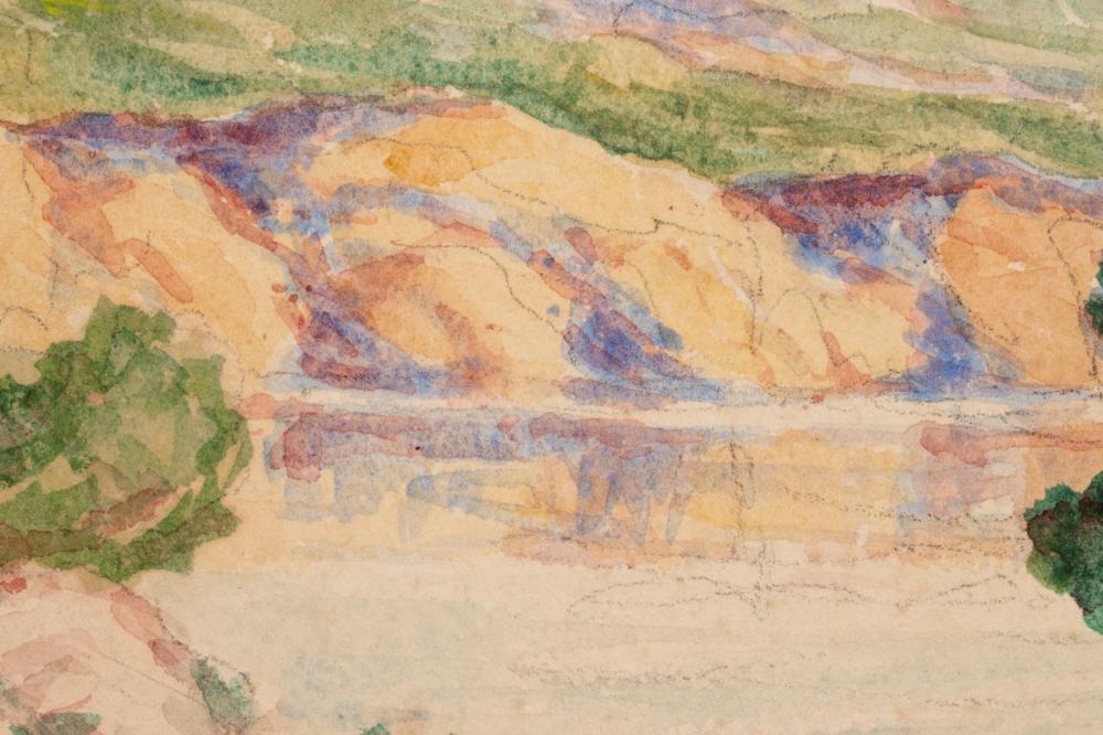 Artwork by Birger Sandzén, Glimpse of Smoky River, Made of Watercolor