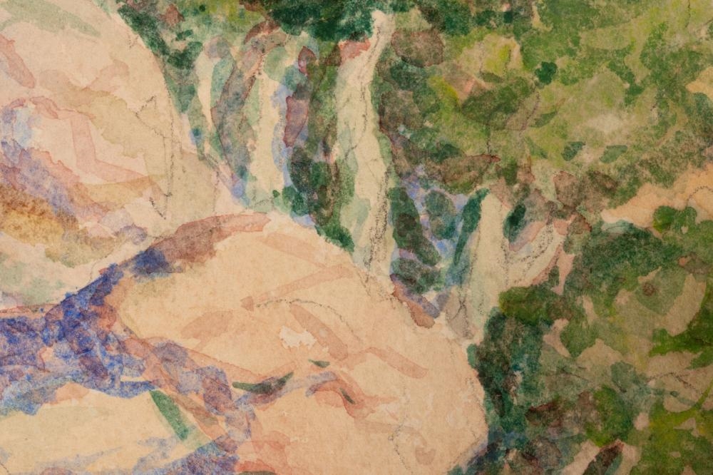 Artwork by Birger Sandzén, Glimpse of Smoky River, Made of Watercolor