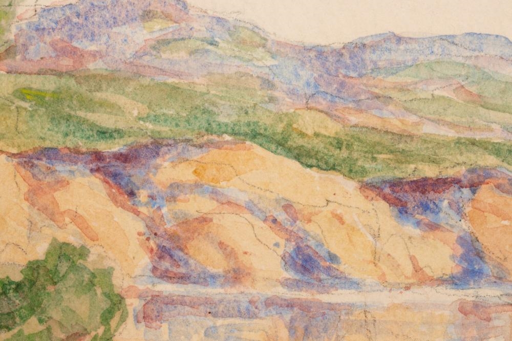 Artwork by Birger Sandzén, Glimpse of Smoky River, Made of Watercolor