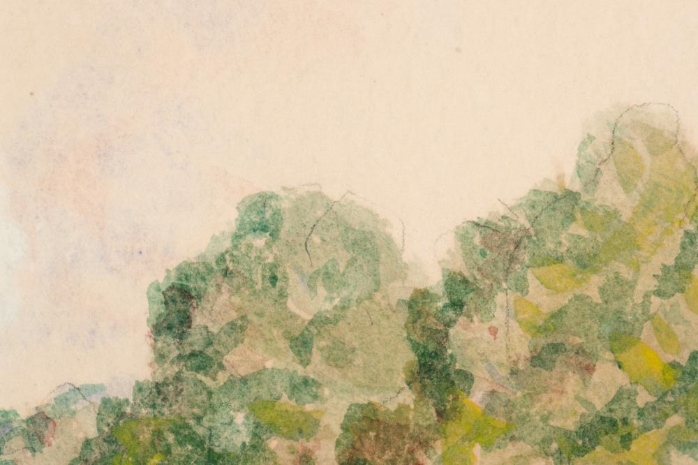 Artwork by Birger Sandzén, Glimpse of Smoky River, Made of Watercolor