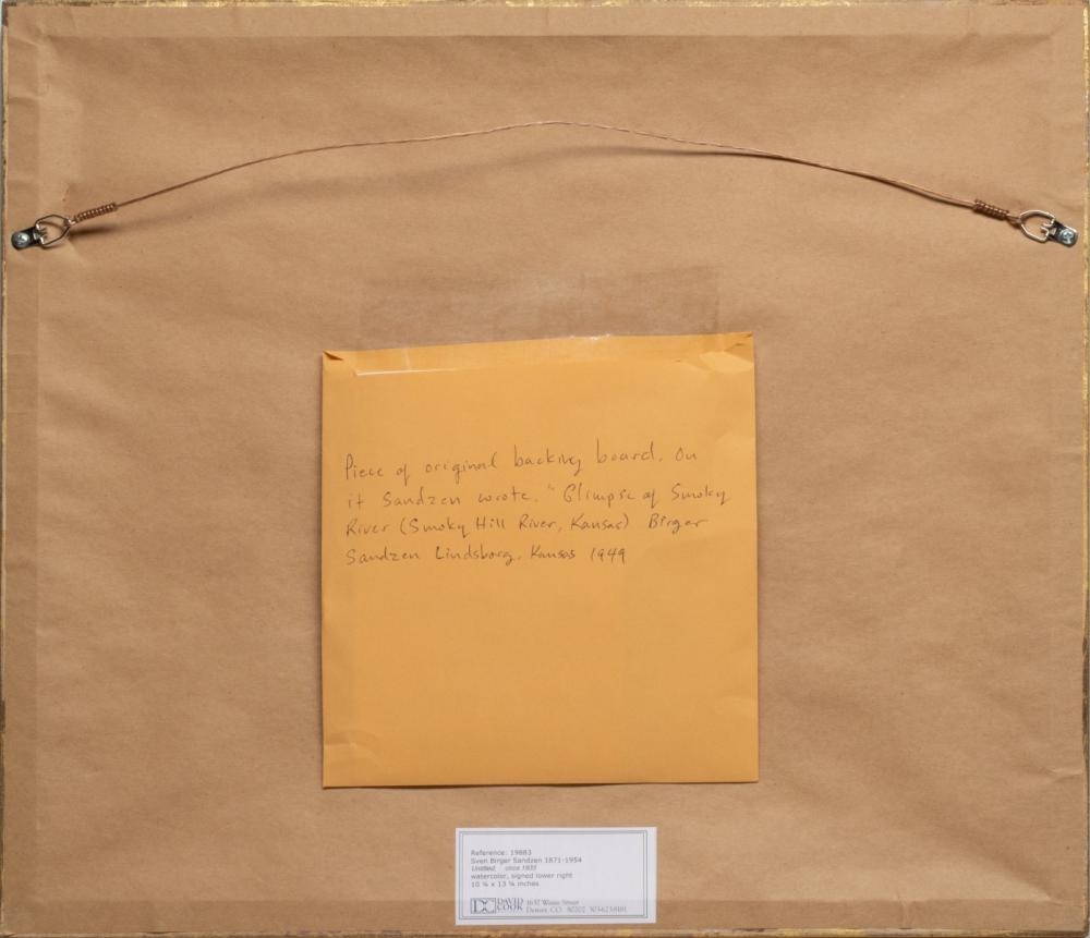 Artwork by Birger Sandzén, Glimpse of Smoky River, Made of Watercolor