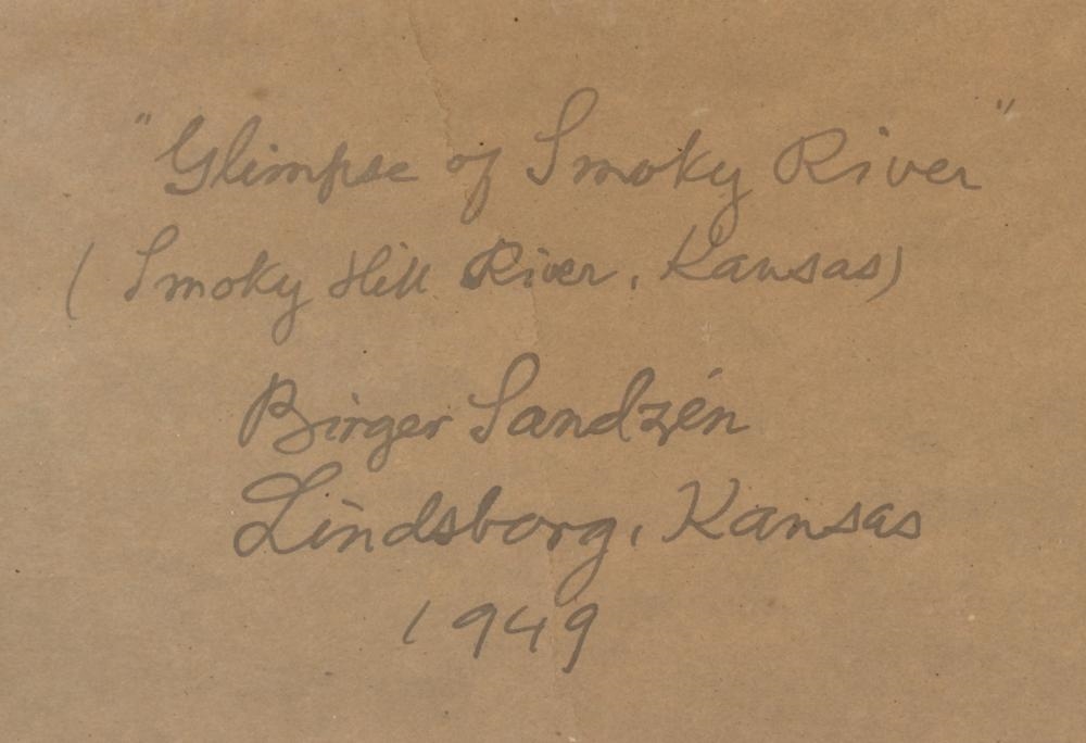 Artwork by Birger Sandzén, Glimpse of Smoky River, Made of Watercolor