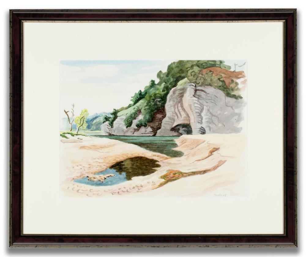 Artwork by Thomas Hart Benton‏, OZARKS WATERCOLOR STUDY, Made of Watercolor