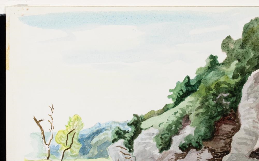 Artwork by Thomas Hart Benton‏, OZARKS WATERCOLOR STUDY, Made of Watercolor