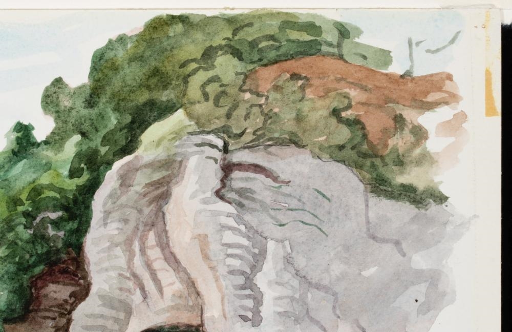 Artwork by Thomas Hart Benton‏, OZARKS WATERCOLOR STUDY, Made of Watercolor