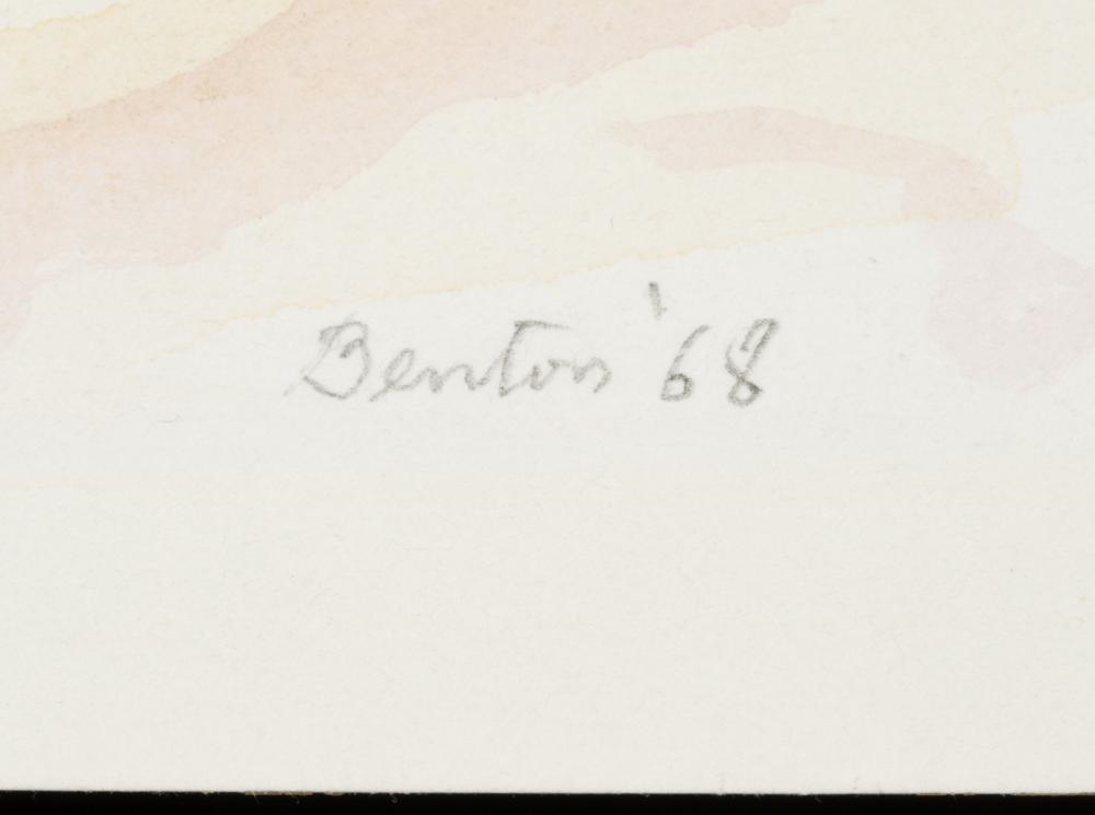 Artwork by Thomas Hart Benton‏, OZARKS WATERCOLOR STUDY, Made of Watercolor